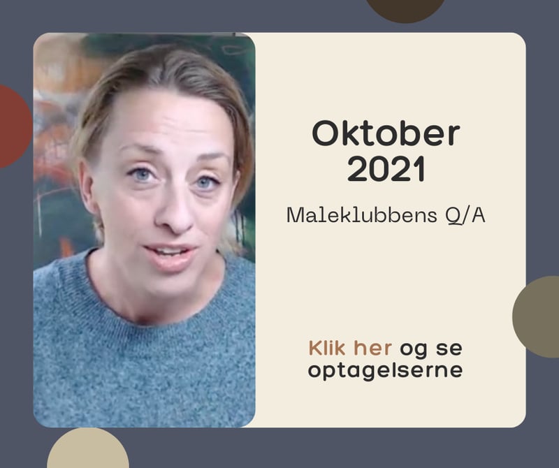 Indhold: vi fortsætter med sparringer på medlemmers malerier og jeg maler også videre på mit eget maleri på stafeliet